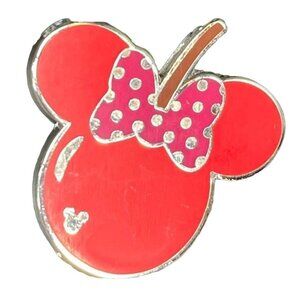 Disney Minnie Mouse Trading Pin Cherry Hair Bow Hidden Mickey Lapel Pin Brooch